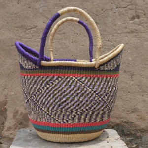 Multicoloured Large Ushopper Bolgatanga Basket